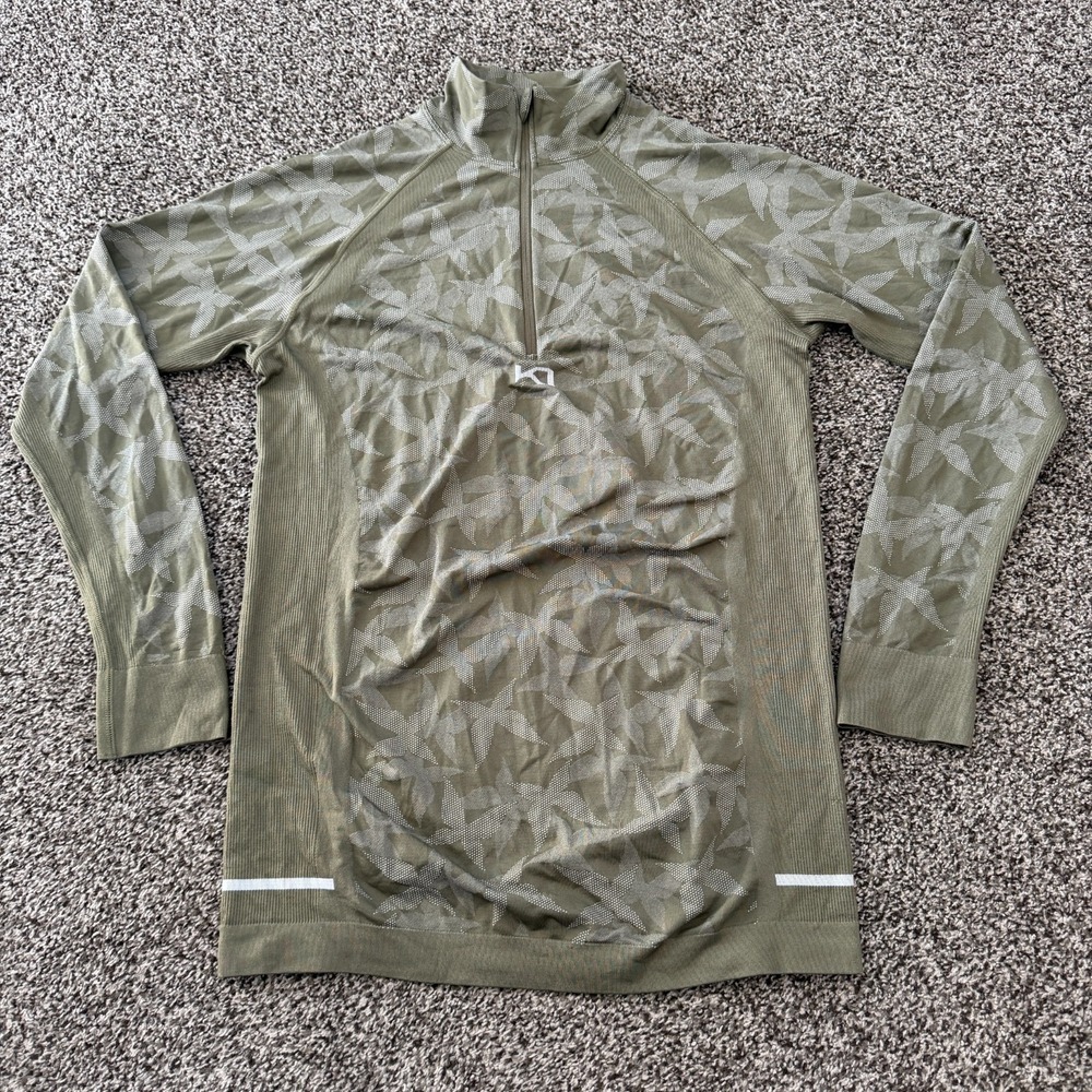 Kari Traa Women's L-XL Green Compression Long-Sleeve Base Layer Smekker Hike Run